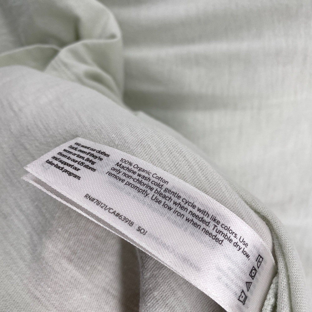 EILEEN FISHER Top 2X Slub Organic Cotton Jersey V-Neck Long Sleeve Light Green - Picture 7 of 11